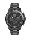 yz vC X|[c Y rv ANZT[ Men's Chronograph Date Quartz Powerlift Black Stainless Steel Bracelet Watch 45mm Ion Plated Black