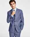  ベンシャーマン メンズ ジャケット・ブルゾン アウター Men's Skinny-Fit Stretch Suit Jacket Blue Solid