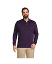 【送料無料】 ランズエンド メンズ ポロシャツ トップス Men's Big & Tall Long Sleeve Supima Interlock Polo Shirt Blackberry