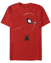 【送料無料】 フィフスサン メンズ Tシャツ トップス Marvel Men 039 s Spider-Man Big Face Silhouette Costume Short Sleeve T-Shirt Red