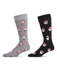 【送料無料】 メモイ メンズ 靴下 アンダーウェア Men's Christmas Holiday Pair Novelty Socks, Pack of 2 Gray-Black