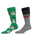 【送料無料】 メモイ メンズ 靴下 アンダーウェア Men's Christmas Holiday Pair Novelty Socks, Pack of 2 Gray Multi