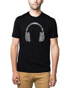 【送料無料】 エルエーポップアート メンズ Tシャツ トップス Mens Premium Blend Word Art T-Shirt - Headphones - Music Genres Black