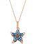 ̵   ǥ ͥå쥹硼ڥȥȥå ꡼ Multi-Sapphire (5/8 ct. t.w.) & Chocolate Diamond (1/20 ct. t.w.) Starfish Pendant Necklace in 14k Rose Gold, 18