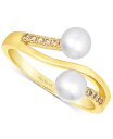【送料無料】 ル ヴァン レディース リング アクセサリー Vanilla Pearls (5-6mm) & Nude Diamond (1/20 ct. t.w.) Bypass Ring in 14k Gold 14K Honey Gold Ring