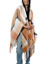 【送料無料】 マーカスアドレール レディース 帽子 アクセサリー Plaid Fringe Cape Sweater Rust