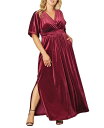 【送料無料】 キヨナ レディース ワンピース トップス Women's Plus Size Verona Velvet Evening Gown Pinot noir(4)