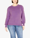 【送料無料】 アベニュー レディース ニット セーター アウター Plus Size Nicky Pom Pom Balloon Sleeve Sweater Wisteria