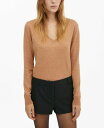 【送料無料】 マンゴ レディース ニット・セーター アウター Women's V-Neck Wool Sweater Medium Brown