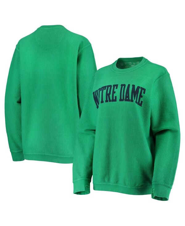 yz vX{bNX fB[X p[J[EXEFbg AE^[ Women's Green Distressed Notre Dame Fighting Irish Comfy Cord Vintage-Like Wash Basic Arch Pullover Sweatshirt Green