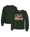 yz 47uh fB[X TVc gbvX Women's Green Distressed Miami Hurricanes Bottom Line Parkway Long Sleeve T-shirt Green