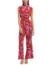 【送料無料】 ドナモーガン レディース ジャンプスーツ トップス Women's Printed Tie-Waist Sleeveless Jumpsuit Red/Lavender