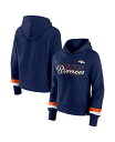 【送料無料】 ファナティクス レディース パーカー・スウェット アウター Women's Branded Navy Denver Broncos Over Under Pullover Hoodie Navy