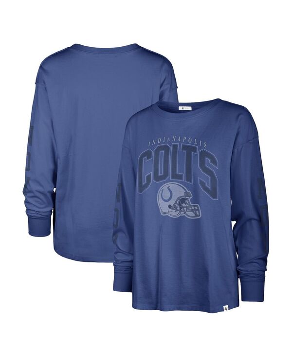 yz 47uh fB[X TVc gbvX Women's Royal Distressed Indianapolis Colts Tom Cat Long Sleeve T-shirt Royal