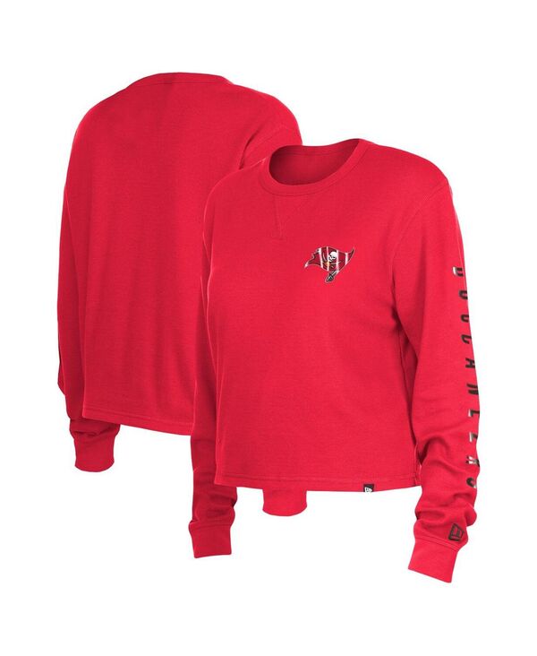 yz j[G fB[X TVc gbvX Women's Red Tampa Bay Buccaneers Thermal Crop Long Sleeve T-shirt Red