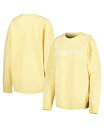 yz vX{bNX fB[X p[J[EXEFbg AE^[ Women's Yellow Distressed Indiana Hoosiers Comfy Cord Bar Print Pullover Sweatshirt Yellow