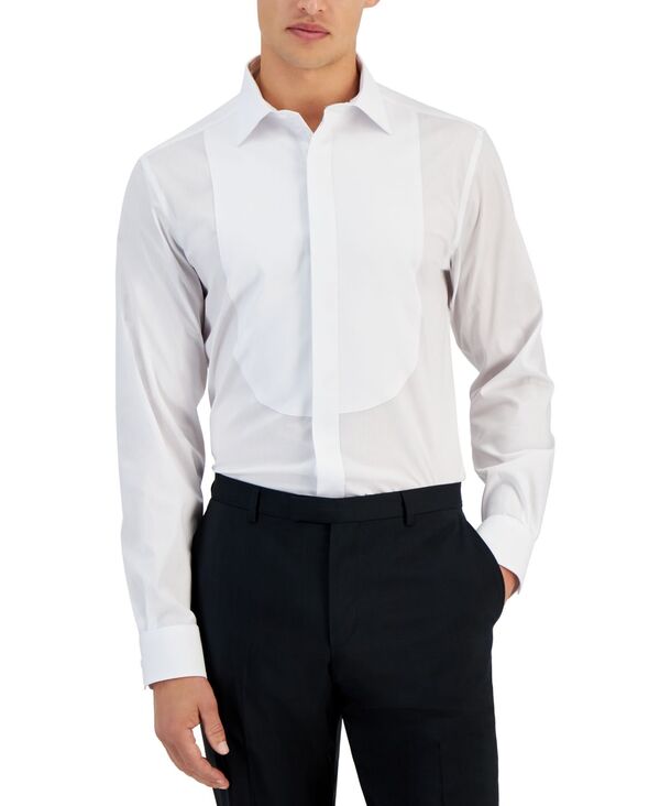 【送料無料】 アルファニ メンズ シャツ トップス Men 039 s Slim-Fit Formal Bib-Front Dress Shirt Sierradale White