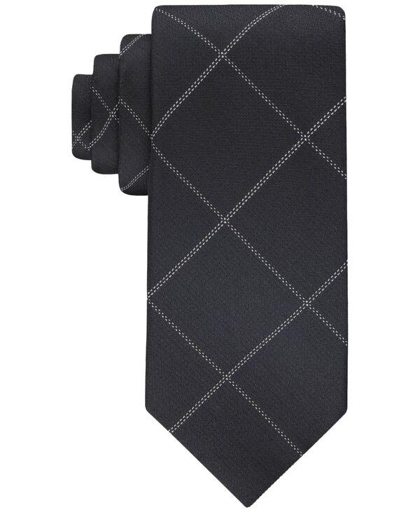 yz JoNC Y lN^C ANZT[ Men's Stitched Windowpane Tie Black