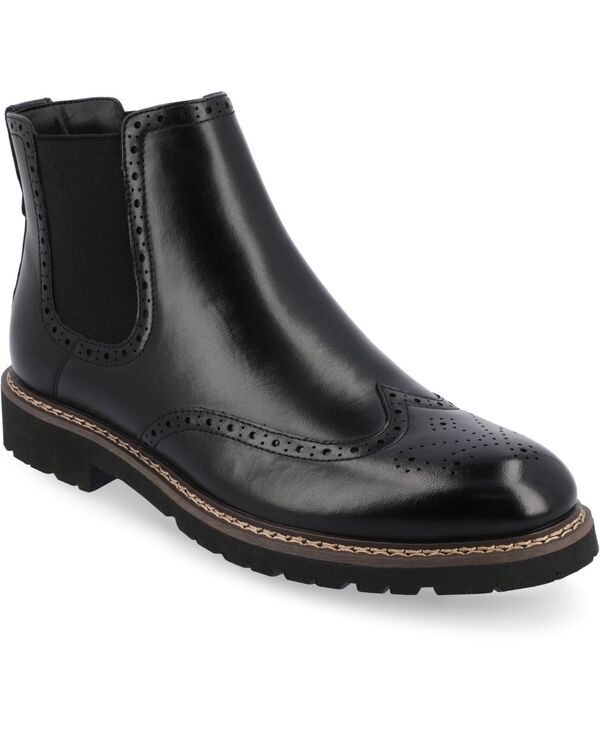 【送料無料】 バンス メンズ ブーツ・レインブーツ シューズ Men's Hogan Tru Comfort Foam Wingtip Slip-On Chelsea Boots Black