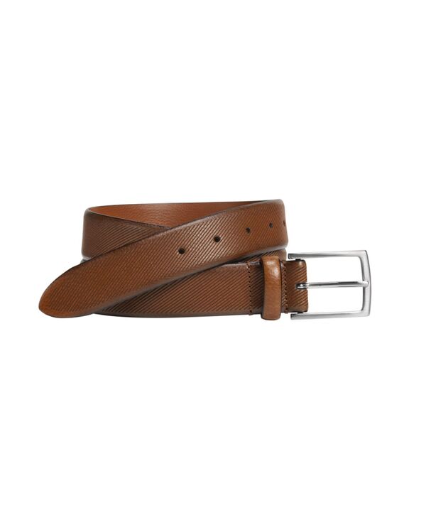 【送料無料】 ジョンストンアンドマーフィー メンズ ベルト アクセサリー Men's Diagonal Embossed Belt Tan Italian Leather