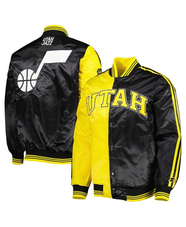 【送料無料】 スターター メンズ ジャケット・ブルゾン アウター Men's Gold, Black Utah Jazz Fast Break Satin Full-Snap Jacket Gold, Black