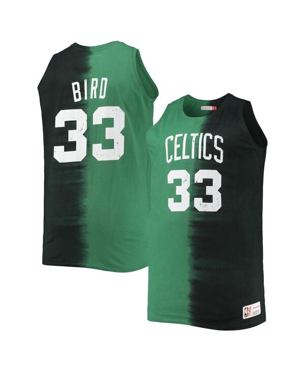  ミッチェル&ネス メンズ タンクトップ トップス Men's Larry Bird Black and Kelly Green Boston Celtics Profile Tie-Dye Player Tank Top Black, Kelly Green