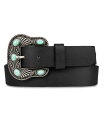 yz bL[uh fB[X xg ANZT[ Women's Turquoise Studded Western Buckle Belt Black