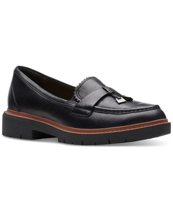 クラークス ローファー レディース 【送料無料】 クラークス レディース スリッポン・ローファー シューズ Women's Westlynn Bella Lug-Sole Comfort Loafers Black Leather