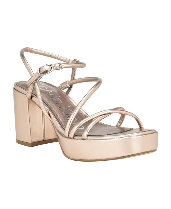 【送料無料】 カルバンクライン レディース サンダル シューズ Women 039 s Lilana Block Heel Strappy Dress Sandals Taupe