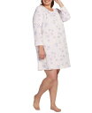 【送料無料】 ミス エレーン レディース ナイトウェア アンダーウェア Plus Size Floral Lace-Trim Nightgown Peach/lilac Floral Stems