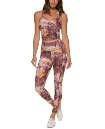 【送料無料】 カルバンクライン レディース レギンス ボトムス Printed High-Waist 7/8 Length Leggings Newport Java