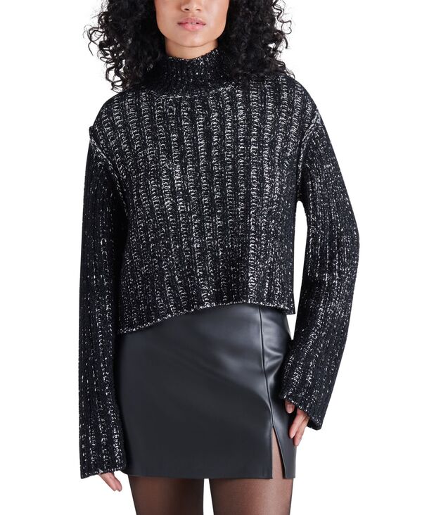 ̵ ƥ ޥǥ ǥ ˥åȡ  Women's Kirsten Chunky Cropped Mock Neck Sweater Black Multi