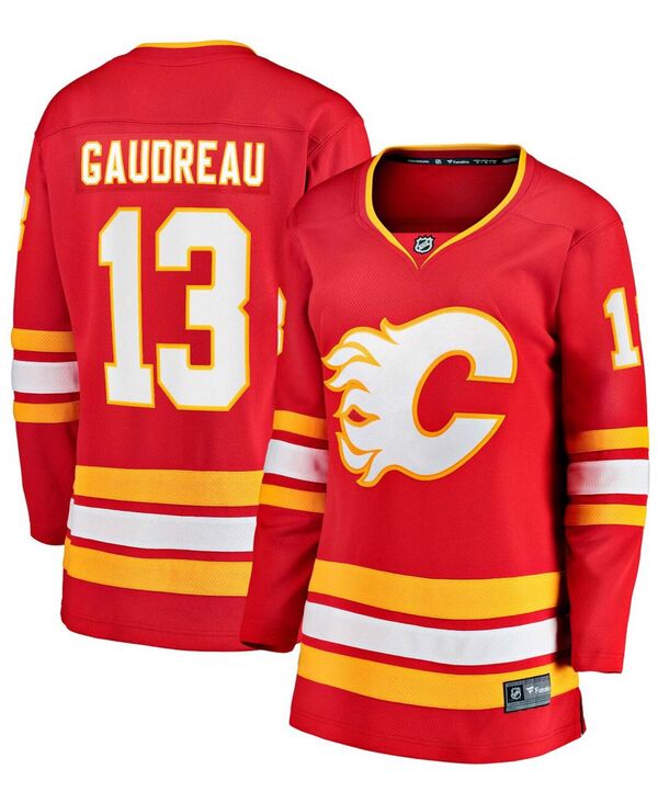 ̵ եʥƥ ǥ  ȥåץ Women's Johnny Gaudreau Red Calgary Flames 2020/21 Home Premier Breakaway Player Jersey Red