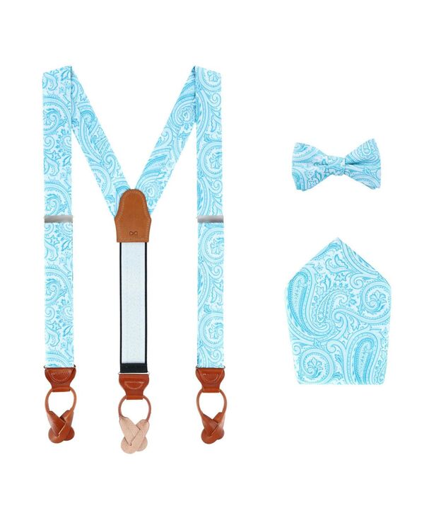【送料無料】 トラファルガー メンズ ネクタイ アクセサリー Sobee Paisley Brace Bow Tie & Pocket Square Set Light blue