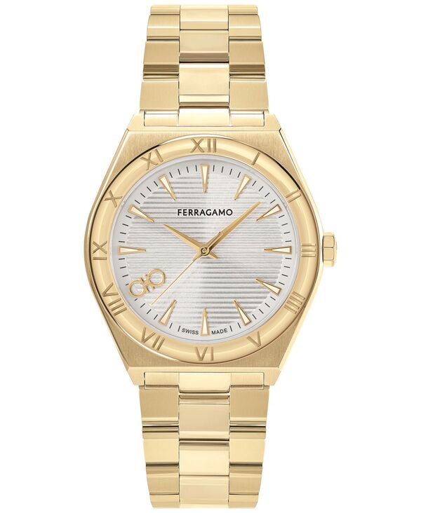 【送料無料】 サルヴァトーレ フェラガモ メンズ 腕時計 アクセサリー Men's Swiss Vega Upper East Gold Ion Plated Stainless Steel Bracelet Watch 40mm Ip Yellow Gold