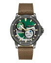 yz PlXR[ Y rv ANZT[ Men's Automatic Brown Dark Genuine Leather Watch 44mm Brown Dark