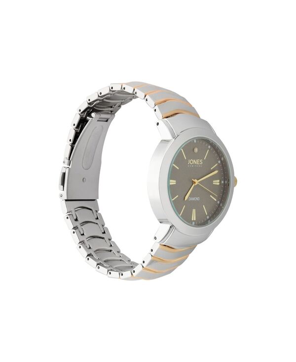 【送料無料】 ジョーンズニューヨーク メンズ 腕時計 アクセサリー Men's Analog Two-Tone Metal Bracelet Watch 42mm Gray, Silver