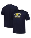 yz `sI Y TVc gbvX Men's Navy Distressed Notre Dame Fighting Irish Big and Tall Football Helmet T-shirt Navy