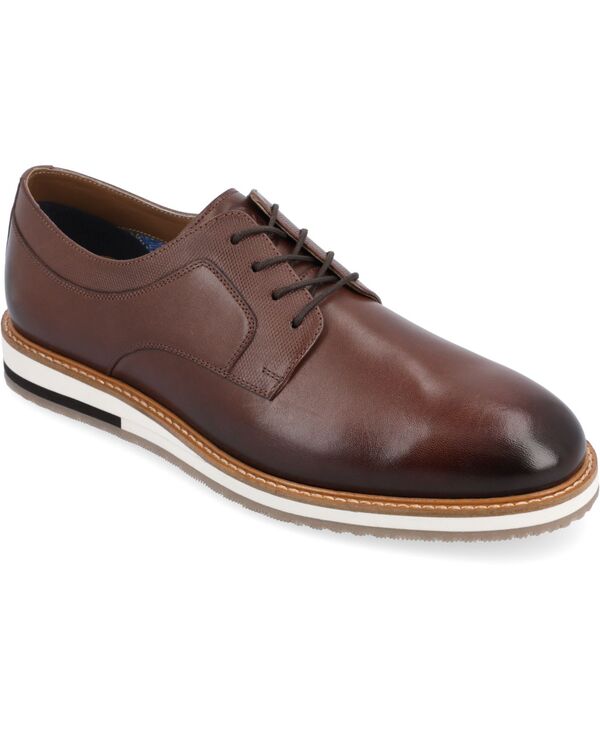 【送料無料】 トーマスアンドバイン メンズ オックスフォード シューズ Men's Glover Wide Width Tru Comfort Foam Lace-Up Round Toe Derby Shoes Brown