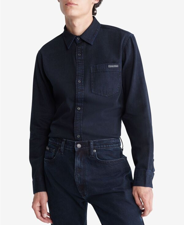 カルバン・クライン 【送料無料】 カルバンクライン メンズ シャツ トップス Men's Blue Black Stone Denim Shirt Blue Black Stone