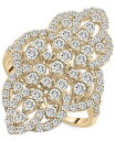 【送料無料】 ラップド イン ラヴ レディース リング アクセサリー Diamond Filigree Cluster Ring (1-1/2 ct. t.w.) in 14k White Gold or 14k Yellow Gold Yellow Gold(4)