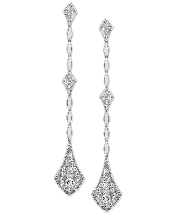 yz bvh C  fB[X sAXECO ANZT[ Diamond Linear Drop Earrings (1 ct. t.w.) in 14k Gold or 14k White Gold White Gold