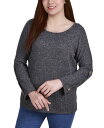 【送料無料】 ニューヨークコレクション レディース シャツ トップス Petite Long Sleeve Knit Top Charcoal(4)