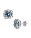 ジャーニ ベルニーニ レディース ピアス・イヤリング アクセサリー Multi Colored Cubic Zirconia Cushion Shape Stud Earring in Sterling Silver AQUA
