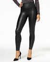 スパンク レディース カジュアルパンツ ボトムス Women's Faux-Leather Tummy Control Leggings Black