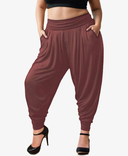 【送料無料】 ホワイトマーク レディース カジュアルパンツ ボトムス Plus Size Harem Pants Brown 【送料無料】 ホワイトマーク レディース カジュアルパンツ ボトムス Plus Size Harem Pants Brown