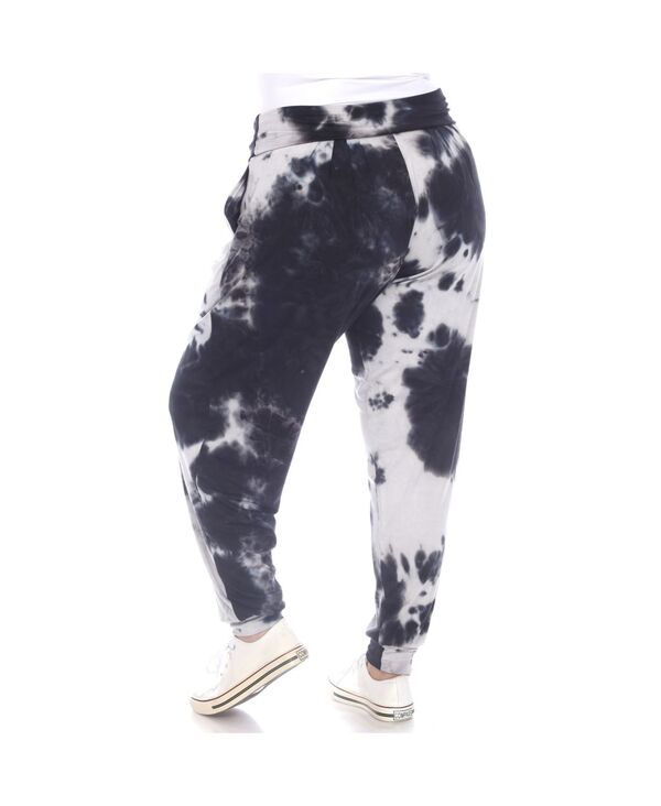 【送料無料】 ホワイトマーク レディース カジュアルパンツ ボトムス Plus Size Tie Dye Harem Pants Black