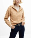 マンゴ 【送料無料】 マンゴ レディース ニット・セーター アウター Women's Cable-Knit Zip-Neck Sweater Medium Brown