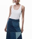 【送料無料】 マンゴ レディース スカート ボトムス Women's Patchwork Denim Skirt Medium Blue