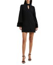 【送料無料】 フレンチコネクション レディース ワンピース トップス Women's Whisper Ruth Faux-Fur-Cuff Shift Dress Black